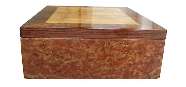 Camphor burl box side - Handcrafted wood decorative  keepsake box