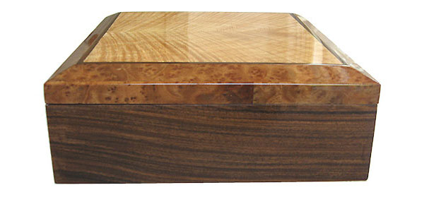 Santos rosewood box end - Handcrafted decorative wood keepsake box