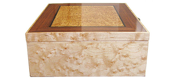 Bird's eye maple box end - Handcrafted decorative wood box