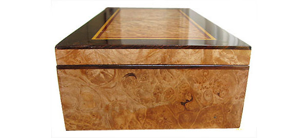 Maple burl box side - Handcrafted decorative wood keepsake box