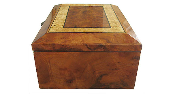 Camphor burl box end - Handcrafted wood decorative keepsake box