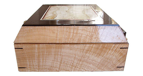 Figured maple box end - Handcrafted decorative wood keepsake box