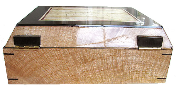 Figured maple box back - Handcrafted decorative wood keepsake box