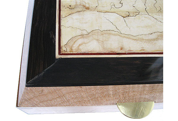 Handcrafted wood box top close up