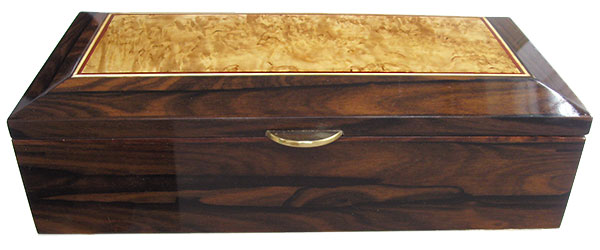 Ziricote box front - Handcrafted decorative wood keepsake box