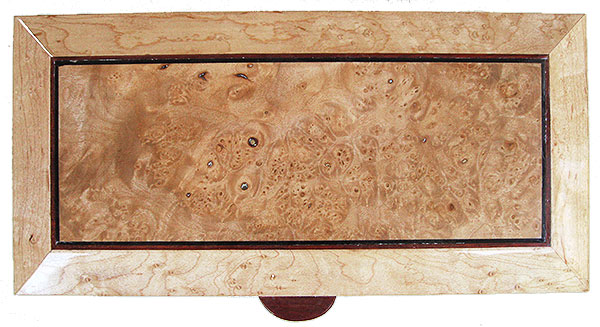 Maple burl center piece framed in birds eye maple - Handmade decorative wood keepsake box