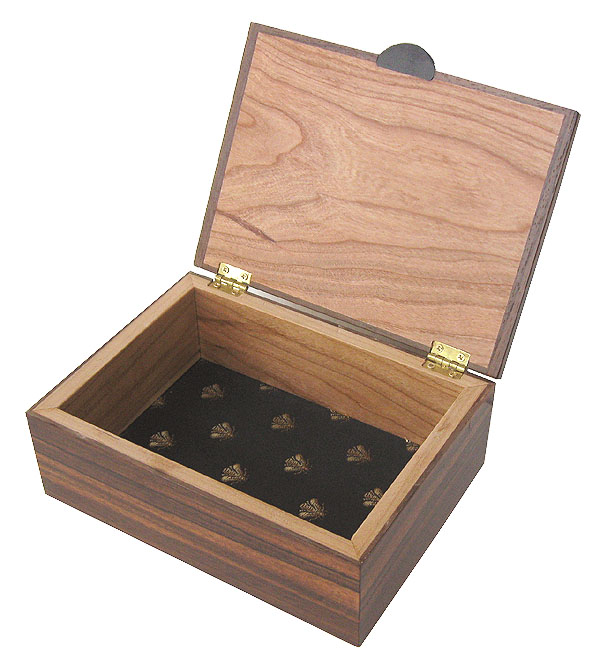 Handmade wood box - keepsake box - open view