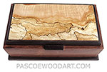 Handcrafted wood box - Decorative wood keepsake box made of Honduras rosewood, ebony, spalted maple