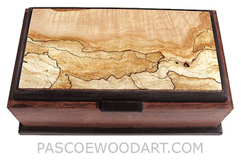Handcrafted wood box - Decorative wood keepsake box made of Honduras rosewood, ebony, spalted maple