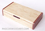 Wood keepsake box handmade of Karelian birch burl with bubinga ends