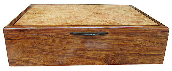 Honduras rosewood box front- Handcrafted men's valet box, keepsake box
