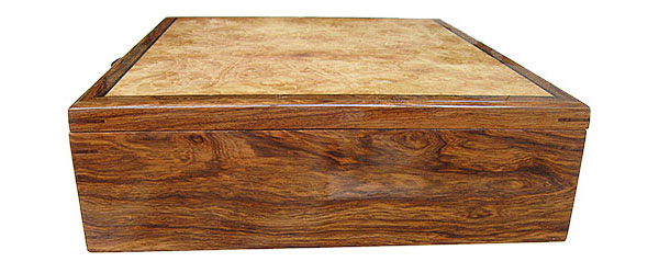 Honduras rosewood box side - Handcrafted wood mens' valet box, keepsake box