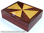 Large cocobolo man's valet box - handmade wood keepsake box