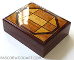 Handmade wood man's valet box made of cocobolo with golden Ceylon satinwood