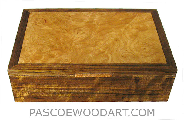 Handcrafted wood box - Men's valet box made of shedua, chesnut burl