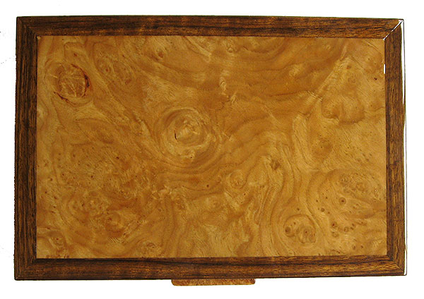 Chesnut burl valet box top - Handcrafted shedua wood box