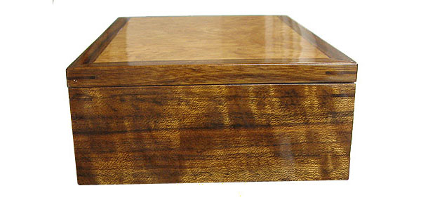 Wood valet box - shedua box side view