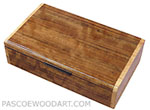 Handcrafted wood men's valet box - Keepsake box made of shedua, madrone birds eye burl 