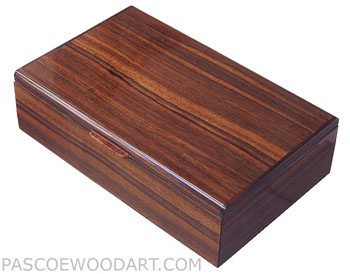 Handmade wood men's valet box - Decorative keepsake box made of Asian ebony