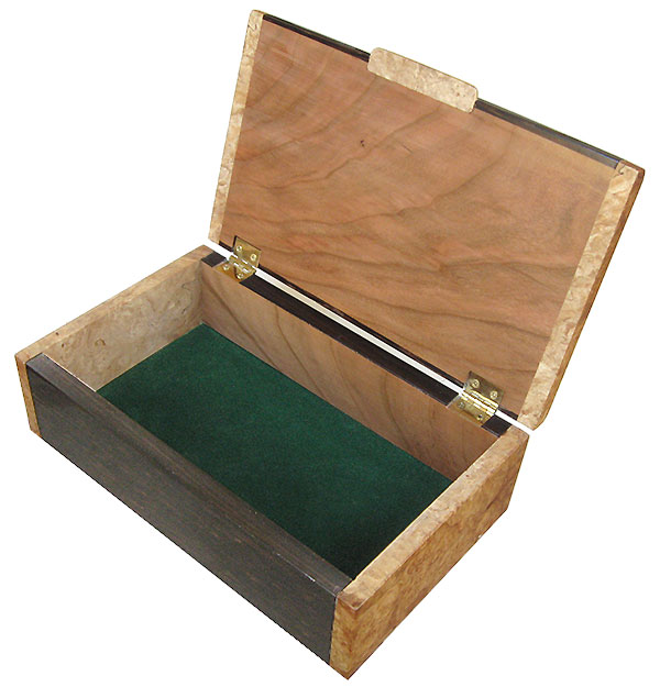 Handmade wood box - Men's valet box - open view