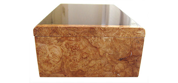 Maple burl box end - Handmade decorative wood men's valet or keepsake box