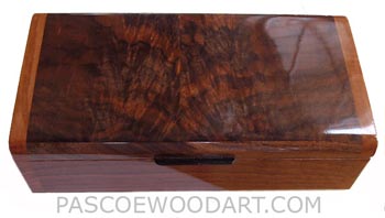 Handcrafted wood men's valet - Decorative keepsake box made of crotch walnut with pear ends