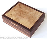 Decorative wood men's valet box - Handmade wood box made of Asian ebony, spalted maple burl