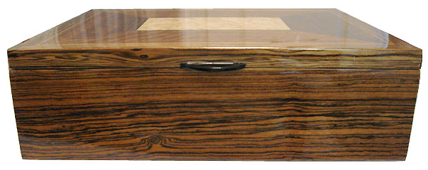 Decorative wood large keepsake box - Bocote wood front view