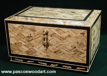Nara Hako - Spalted maple mosaic box with Ebony edging/base - Keepsake box