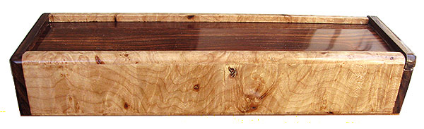 Maple burl pill box front - Handmade decorative wood weekly pill box