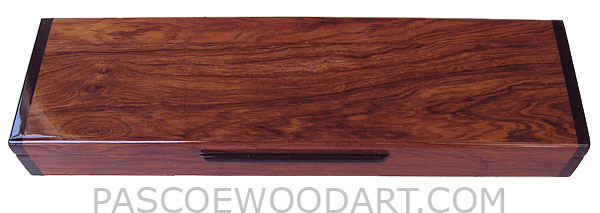 Handcrafted wood decorative weekly pill box - 7 day pill organizer made of Honduras rosewood with ebony ends