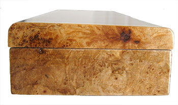 Maple burl box end - Handmade decorative wood weekly pill box