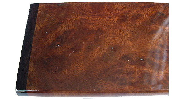 Camphor burl box top close up - Handmade decorative wood weekly pill box -