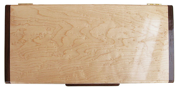 Birds eye maple pill box top - Handmade wood weekly pill organizer