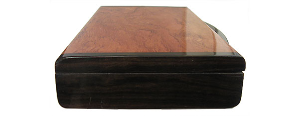 Bubinga pill box end - Handcrafted wood pill box