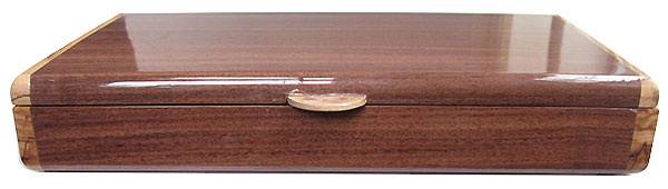 Santos rosewood pill box front - Handcrafted twice a day pill organizer