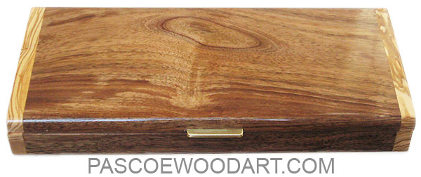 Handmade wood weekly pill box - Twice a day decorative wood weekly pill organizer made of Hawaiian koa with Mediterranean olive ends