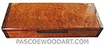 Handmade decorative wood weekly pill box, 7 day pill organizer made of redwood burl with cocobolo ends, interior compartments maple burl