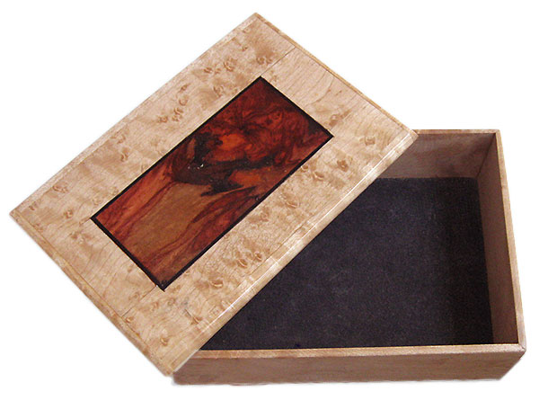 Handmade small wood box - open view