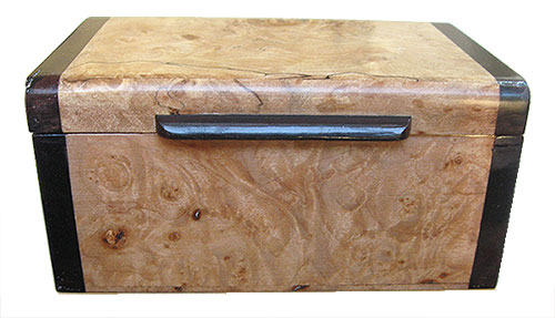Maple burl box front - Handmade small wood decorative keepsake box