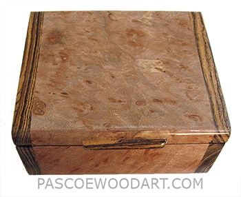 Handmade small wood box - Decorative small keepsake box made of maple burl with Santos rosewood ends