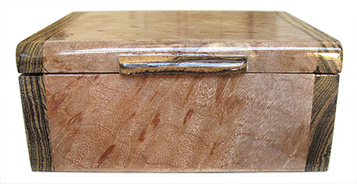 Maple burl box front - Handmade small wood box - decorative small keepsake box