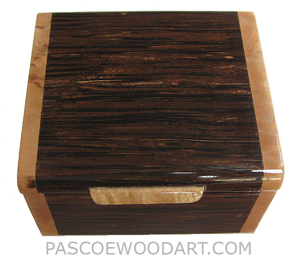 Handmade small wood box - Decorative small keepsake box made of black palm with spalted maple burl ends