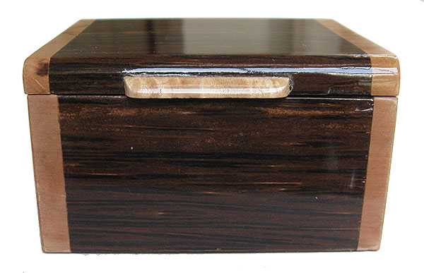 Black palm box front - Handmade small wood box, decorative small keepsake box