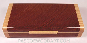 Handmade small wood box made from sapele wood with maple trim