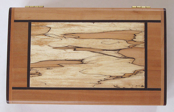 Handmade small wood keepsake box - top view