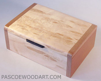 Decorative small keepsake box - Handmade small wood box made of Karelian birch burl, cherry