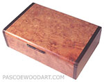 Decorative small keepsake box - Handmade wood box made of amboyna burl, Bois de rose