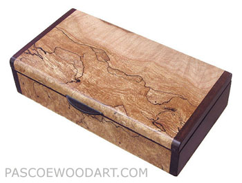 Handcrafted small wood box - Small keepsake box made of spalted maple burl, bois de rose