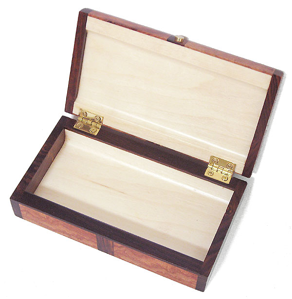 Handmade small wood box open view